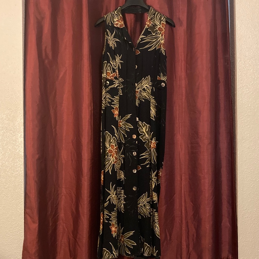 Tropical Black Maxi Dress